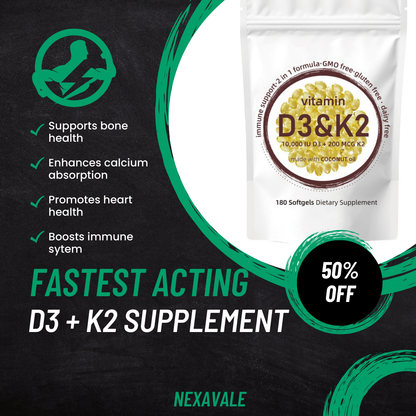 Nexavale™ Vitamin D3 + K2 Softgels